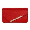 Bolsos Nuevos Transfronterizos de Punto, Bolsos Cuadrados de Borde Metálico Modernos y Simples, Hebillas Magnéticas de Tela Brillante que Cambia de Color, Bolsos de Noche con Solapa