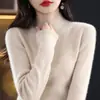 Outono e Inverno Transfronteiriço Novo Suéter de Tricô Casual Simples Moda Temperamento Cor Sólida Versátil Pulôver Manga Longa Feminino