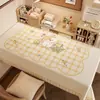 Toalha de Mesa Desenho Animado, Sem Lavagem, Impermeável, À Prova de Óleo, Resistente ao Calor, Estilo Dopamina Creme, Toalha de Mesa Retangular, Protetor de Mesa, Chá