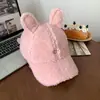 Gorra de Béisbol de Felpa Reversible con Orejas de Conejo para Mujer, Gorro Lindo para Otoño e Invierno, Circunferencia de Cabeza Grande, Gorra de Pico Adelgazante