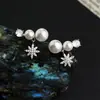 Pendientes Franceses Elegantes de Ocho Puntas para Mujer Diseño de Nicho Pendientes con Borla de Perla Estilo de Noche de Lujo Ligero Sentido de Alta Gama