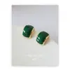 Pendientes retro románticos franceses color vino con pasador de plata S925 diseño verde dopamina pendientes elegantes para mujer