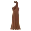 Ropa de mujer transfronteriza al por mayor 2026 AliExpress ins moda popular casual bufanda asimétrica vestido midi