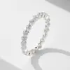 Anel Feminino de Prata Esterlina Europeu e Americano Transfronteiriço Feminino Nicho Personalizado Conjunto de Anéis Totalmente Cravejado com Zircônia Anel de Combinação Joia Simples