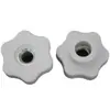 38 # M6M8M10 Hexagonal Flor de Ciruelo Agujero Pasante Pomo de Plástico Manija Manija Rosca Manual Torcida
