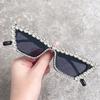 Lentes de Sol de Montura Pequeña con Diamantes, Lentes de Diamantes Hechos a Mano de Montura Cuadrada Moderna, Lentes de Sol Versátiles con Cadena