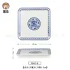 Plato de melamina imitación porcelana resistente a caídas retro azul y blanco plato de plato de acompañamiento de restaurante de restaurante plato de plato de acompañamiento de restaurante