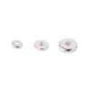 Joyería de plata esterlina S925, cuentas espaciadoras redondas brillantes sólidas, espaciador, joyería tejida a mano, accesorios de bricolaje, material