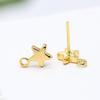 Materiales para Accesorios de Aretes DIY Hechos a Mano Rellenos de Oro de 14K Aretes Semiterminados Corazón Estrellas Simples Aguja de Plata 925 Venta al por Mayor