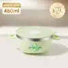 Tazón con Dos Orejas Tazón para Sopa Acero Inoxidable 316L Tazón para Niños Tazón para Alimentar Bebés Juego de Vajilla Antiescaldante con Tapa
