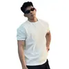 Camiseta Regular Solona com Manga Curta que Realça os Músculos, Gola Baixa, Camiseta de Manga Curta Resistente para Homens, Camiseta Base Esportiva Slim-Fit de Verão