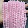 Contas Naturais de Cristal Rosa Quente de Venda Cruzada, Contas Redondas Doces Feitas à Mão para DIY, Acessórios de Joias, Contas Soltas Atacado