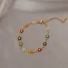Collar de Margarita Colorida Dopamina Nuevo de Verano Acero de Titanio Joyería que No se Desvanece Accesorios de Pulsera Versátiles de Gama Alta