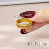 Popular Pulseira Geométrica Dourada Vietnamita com Zircônia Inlaid Conjunto de Anel Anel Colar Decoração Venda Direta
