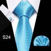 Corbata azul de tres piezas para hombre, corbata formal, suministro directo de fábrica, transfronterizo