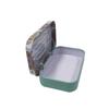 Caixa de ferro flip retangular de folha de flandres com tampa de duas peças para acessórios de cabelo, armazenamento de doces, caixa de ferro flip, amostra grátis
