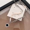 Collar de amor con costura de perlas barrocas para mujer, cadena de lana sencilla y versátil de alta gama, nuevo estilo, cadena de clavícula con perlas.