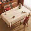 Toalha de mesa para sala de jantar estilo americano, impermeável, à prova de óleo, lavável, resistente ao calor, jogo americano de PVC, retangular, luxo leve, toque de alta qualidade, toalha de mesa para mesa de centro
