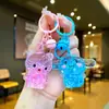 Llavero Acrílico Relleno de Aceite Sanrio Lindo Kuromi Llavero de Arena Movediza Colgante de Bolso Pequeño Regalo Venta al por Mayor