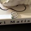 Anel de zircão calcedônia gelo anel feminino ágata jade anel fixo anel fechado comparável ao anel de dedo indicador de uso duplo de jade