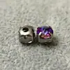 6mm Satélite Colorido Laser K9 Vidro Garra Pequena Redondo Proteína Cristal Iridescente Costurado à Mão Strass para Decoração de Roupas DIY
