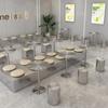 Celebridades de Internet Tienda de Té con Leche Mesa de Café Acrílico Mesa y Silla de Comedor Acero Inoxidable Mesa Redonda Pequeña Mesa Cuadrada Estilo Industrial Mesa Sólida