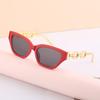 Gafas de sol Cat Eye con Montura Pequeña para Mujer, Nuevas Gafas de Sol Gruesas con Cadena de Moda, Gafas de Moda para Mujer, Transfronterizo