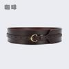 Sello de Cintura Camisa Decorativa de Mujer con Cintura Exterior Vestido Versátil de Corte Occidental Cinturón Ancho de Cuero Ajustado