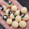 Contas de olho de cera de abelha artificiais contas redondas contas soltas acessórios de cera de abelha amarelo dente contas feitas à mão fábrica atacado