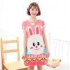 Pijama de verano para mujer de dibujos animados, comercio exterior, venta al por mayor, lindo pijama de manga corta de seda de leche para mujer, pijama de una pieza para casa