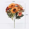 Girasoles y Margaritas de Colores Otoñales Vintage Flores Artificiales Decorativas Centros de Mesa Fabricante de Girasoles Venta al por Mayor Centros de Mesa