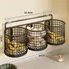Caja de almacenamiento para cocina para cebolletas, jengibre y ajo; estante multifuncional de pared para jengibre y ajo; cesta para colgar en la pared para guardar especias y condimentos