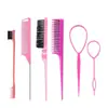 Set Popular Transfronterizo de Diez Piezas para Peinar el Cabello, Herramientas de Estilismo, Peine de Cardar, Peine de Cola con Aguja de Acero, Set de Peines para Maquillaje y Peinado