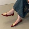 Sapatilhas Bico Fino para Mulheres 2025 Novos Sapatos Slip-On de Verão Sapatos Baixos com Salto Baixo Boca Rasa Sapatos Femininos Sapatilhas