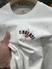 Camiseta Blanca Estampada de Manga Larga para Hombre Otoño Nuevo Cuello Redondo Casual Camisa Base Holgada Talla Grande Top