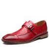 Sapatos de Couro Formal para Novos Negócios Transfronteiriços Estilo Britânico Bico Fino Sapatos de Couro da Moda Padrão Crocodilo Fivela Lateral Casual Versátil Sapatos Masculinos