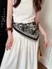 Cinturón de bufanda roja de seda estilo étnico para mujer, bufanda cuadrada vintage para combinar con faldas, accesorio para la cintura, bufanda decorativa para la cintura, accesorio de corbata para el cuello