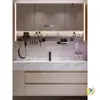 Tocador de baño lavabo lavabo encimera piedra sinterizada doblado en caliente lavabo integrado combinación de gabinete de baño simple moderno montado en la pared