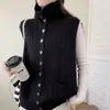 Chaleco Retro de Punto Trenzado de Cuello Alto para Mujer, Cárdigan para Vestir de Otoño e Invierno, Suéter Top de Comercio Exterior Estilo Europeo y Americano