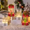 Decorações de Natal, Pequenas Caixas de Presente de Natal, Lanternas de Vento de Velhinho e Boneco de Neve Luminosos, Presentes Criativos de Natal