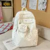 Estilo faculdade, amarelo leitoso, mochila fofa, adequada para alunos do ensino fundamental II e médio, grande capacidade, mochila de viagem, mochila escolar