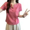 Camiseta de Manga Corta para Mujer Talla Grande con Diseño Decorativo Tridimensional, Nuevo Estilo Verano 2026, Corte Ajustado, Favorecedor, Disimulante, Top Exterior