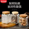 Begonia Cuadrada Tarro Sellado de Vidrio Tarro para Snacks y Fruta Seca Tarro de Almacenamiento de Cocina Tarro para Té y Dulces Vaso para Velas con Relieve