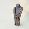 Colar Cachecol de Seda com Contas de Bolinhas Design de Nicho Feminino Corrente de Clavícula Ajustável Acessórios para Suéter