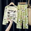 Pijama Infantil Primavera y Otoño Conjunto de Manga Larga Niños y Niñas Estampado de Dibujos Animados Lindo Ropa de Casa Casual Venta al por Mayor