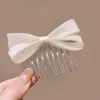 Pente de Cabelo com Laço Estilo Coreano Ins para Mulheres Elegante Leve Luxo Sensação de Alta Qualidade Presilhas de Cabelo Nicho Único Versátil Acessórios de Cabelo para a Cabeça