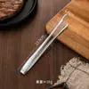 Pinça para Churrasco Estilo Coreano em Aço Inoxidável com Cabo Longo, Antiescaldante, Espessada, Adequada para Comida de Buffet, Bife e Pão