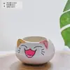 Gato de Desenho Animado Hakimi Vaso de Flores de Cerâmica Planta Suculenta em Vaso Atacado Casa Vaso de Flores de Porcelana Branca Decoração