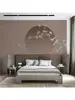 Nuevo estilo chino elegante concepto artístico luna llena flor y pájaro papel tapiz sala de estar pared de fondo tela dormitorio estilo antiguo sala de té B&B mural