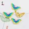 Nuevo Estilo Chino Antiguo Hanfu Esmalte Azul Quemado Artesanía Tendencia Nacional Mariposa DIY Pasador Hecho a Mano Borla Cloisonné Accesorios
